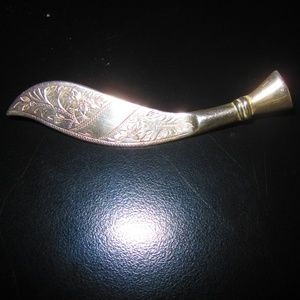 Sterling Silver curved knife pin Vintage